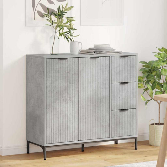 Sideboard Concrete grey 89.5 x 33 x 82 cm Engineered wood