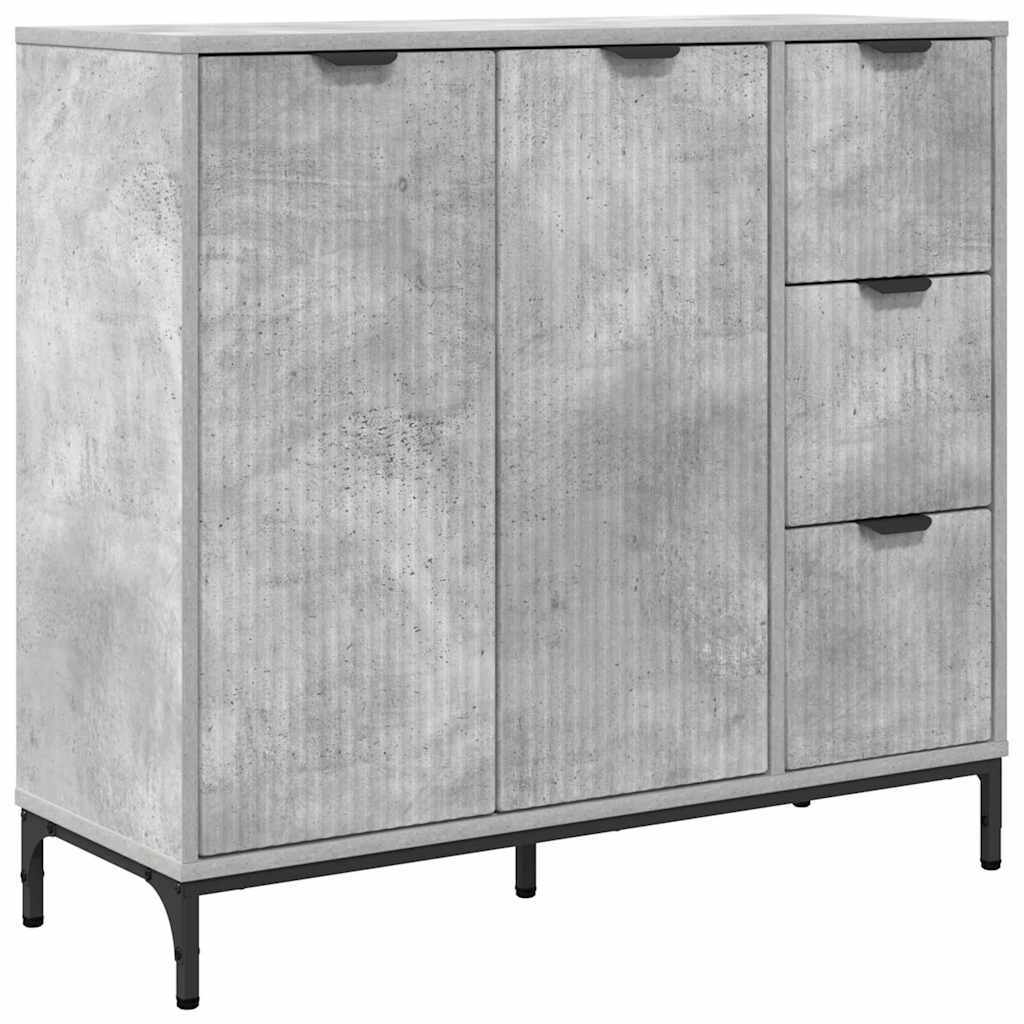 Sideboard Concrete grey 89.5 x 33 x 82 cm Engineered wood