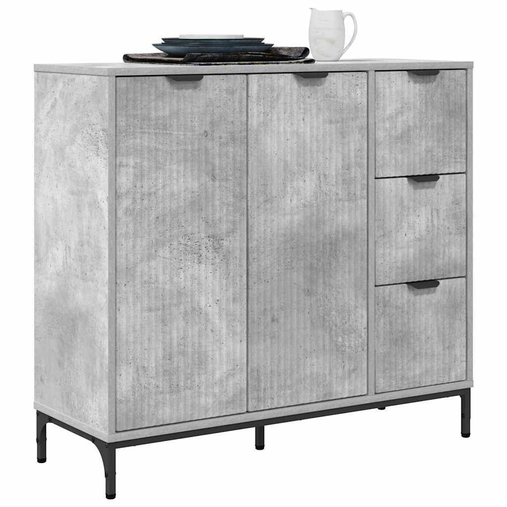 Sideboard Concrete grey 89.5 x 33 x 82 cm Engineered wood
