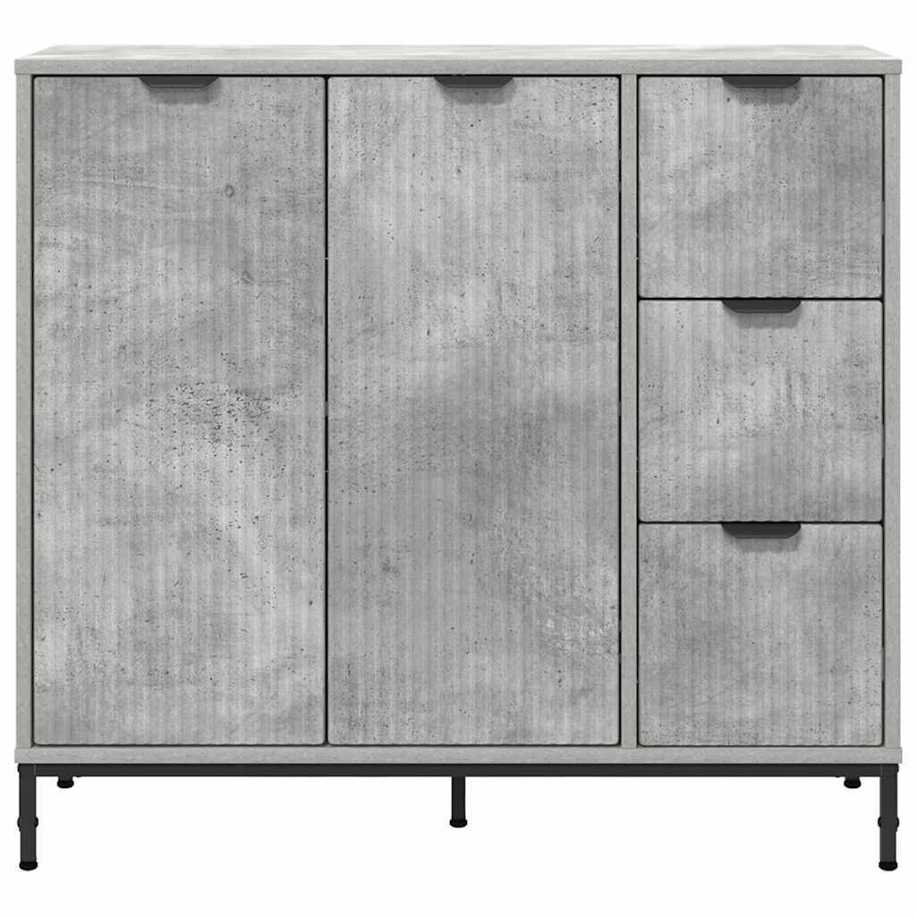 Sideboard Concrete grey 89.5 x 33 x 82 cm Engineered wood