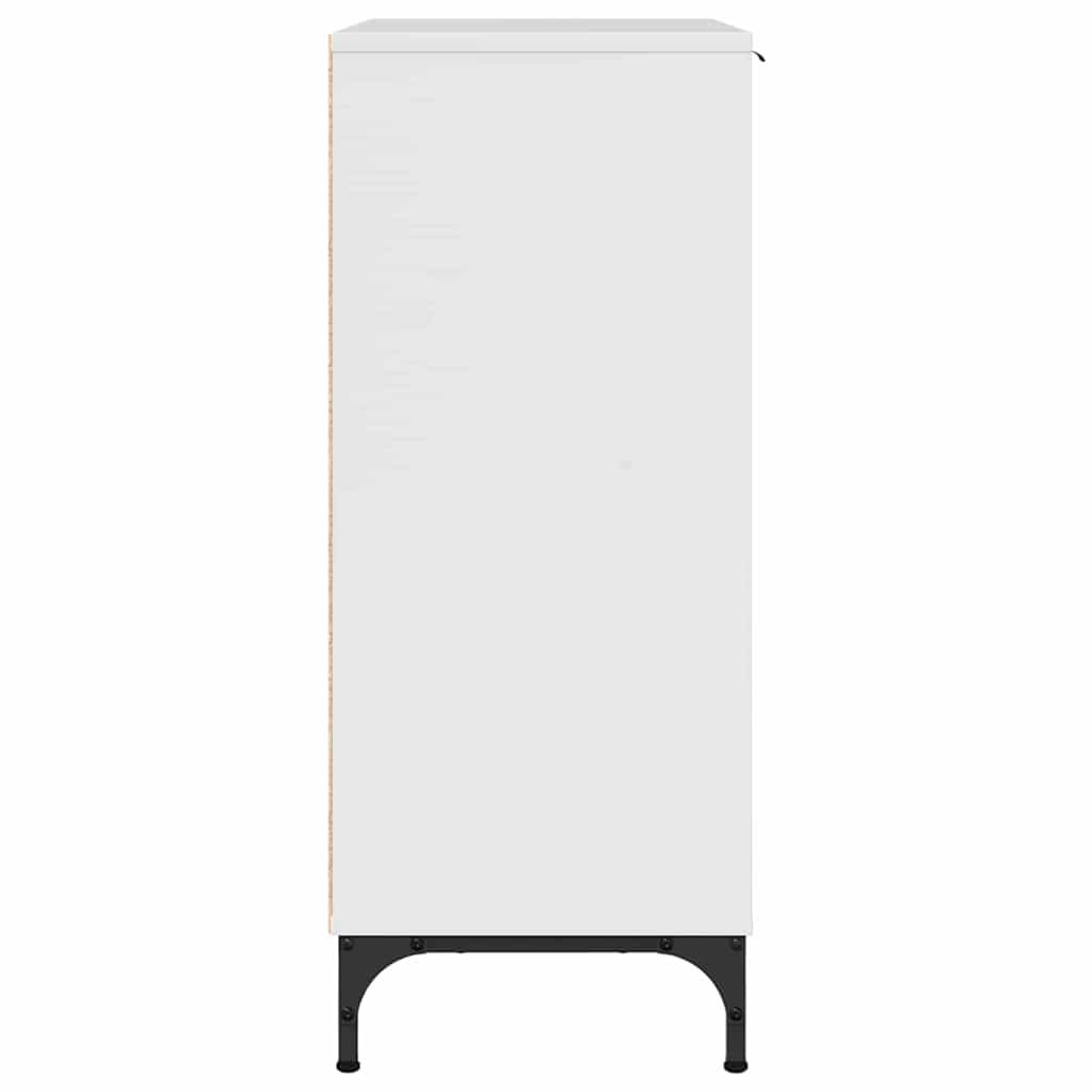 Sideboard High gloss white 89.5 x 33 x 82 cm Engineered wood