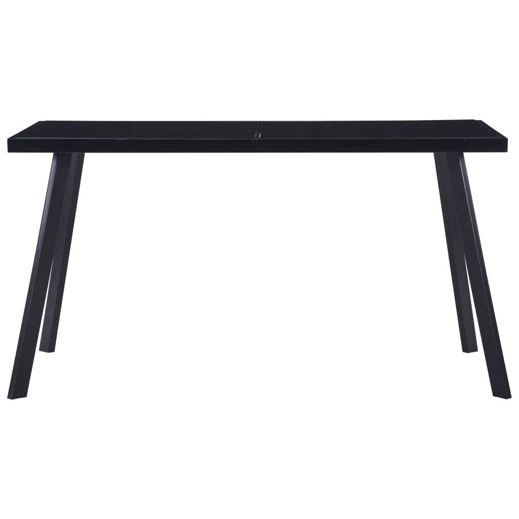 Dining Table Black 140x70x75 cm Tempered Glass