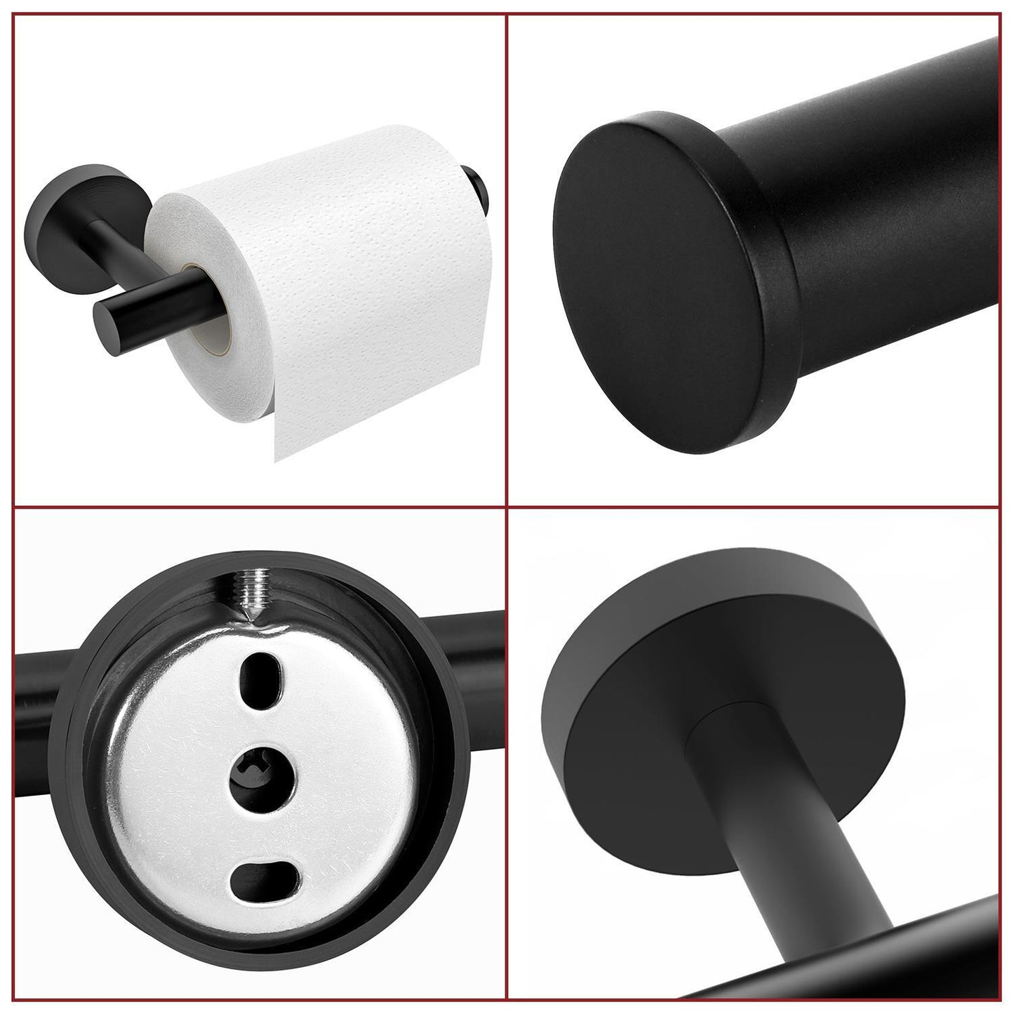 VINSANI 1pk TOILET ROLL DISPENSER BLACK 1010074