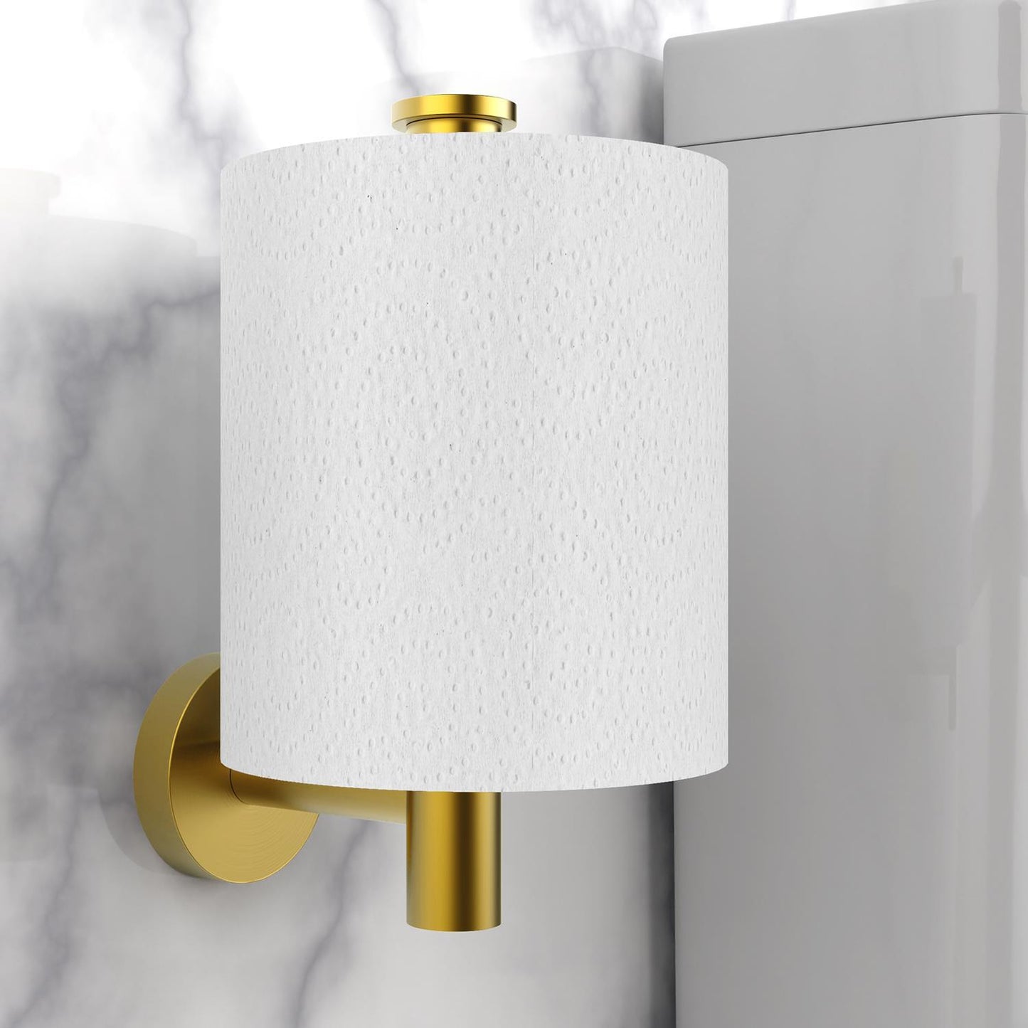 VINSANI 2pk TOILET ROLL DISPENSER BRUSH GOLDEN 1010077