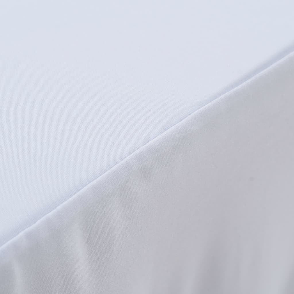 2 pcs Stretch Table Covers with Skirt 120x60.5x74 cm White
