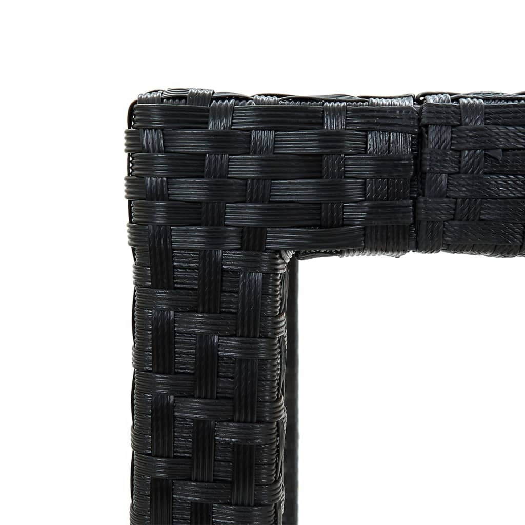 Garden Table 190x90x75 cm Poly Rattan and Acacia Wood Black