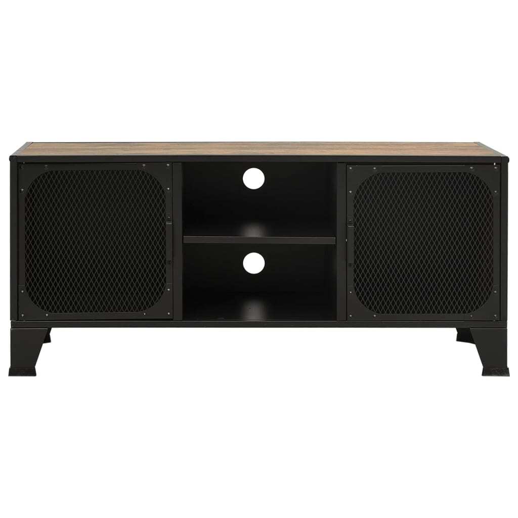 TV Cabinet Rustic Brown 105x36x47 cm Metal and MDF