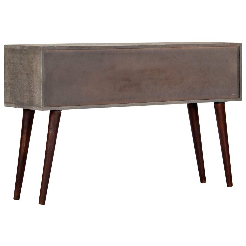 Console Table Grey 120x35x75 cm Solid Rough Mango Wood
