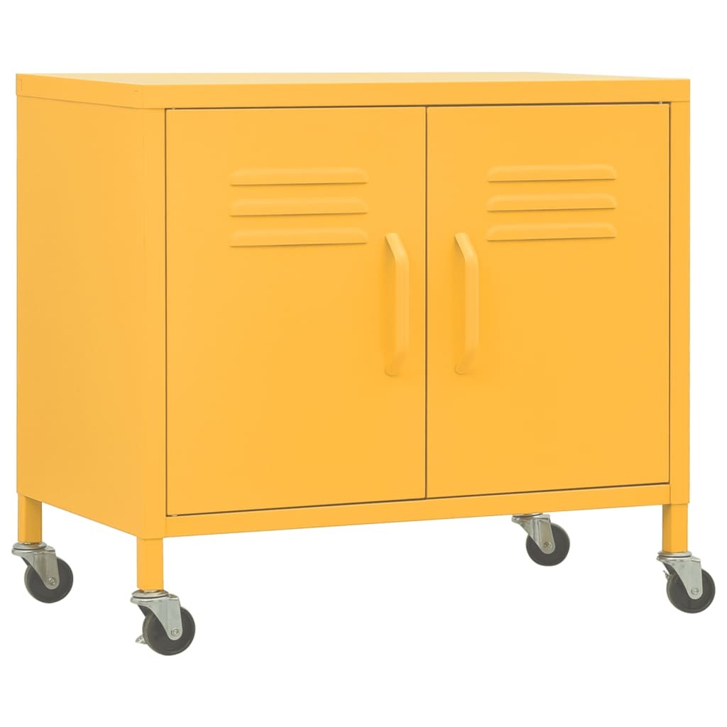 Storage Cabinet Mustard Yellow 60x35x56 cm Steel
