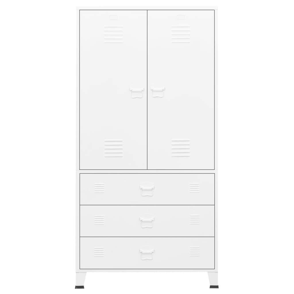 Industrial Wardrobe White 90x50x180 cm Metal