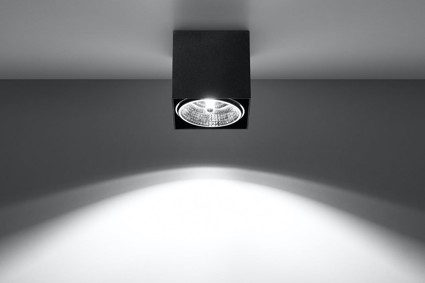 Ceiling Lamp BLAKE Black Square Shape Modern Loft Design GU10