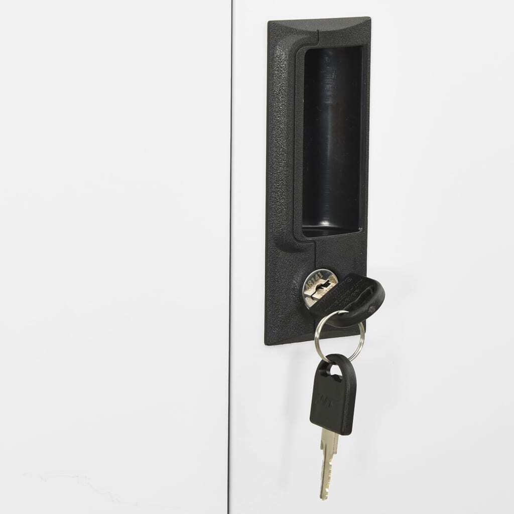 Office Cabinet White 90x40x180 cm Steel and Tempered Glass