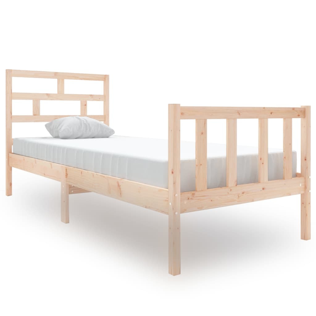 Bed Frame Solid Wood Pine 75x190 cm 2FT6 Small Single