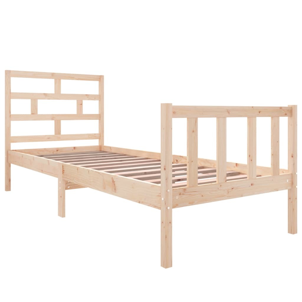 Bed Frame Solid Wood Pine 75x190 cm 2FT6 Small Single