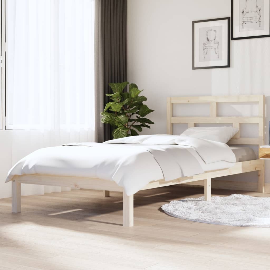Bed Frame Solid Wood Pine 100x200 cm