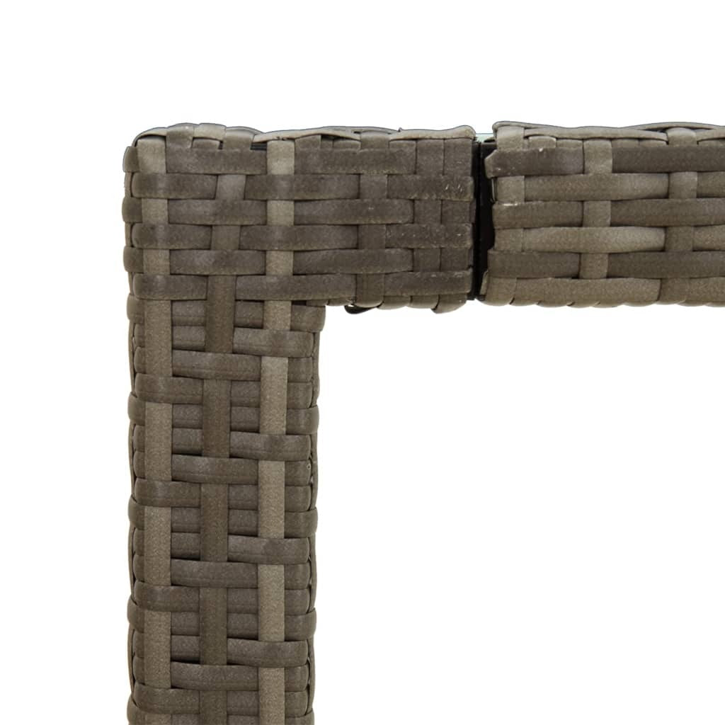 Garden Table 150x90x75 cm Tempered Glass and Poly Rattan Grey