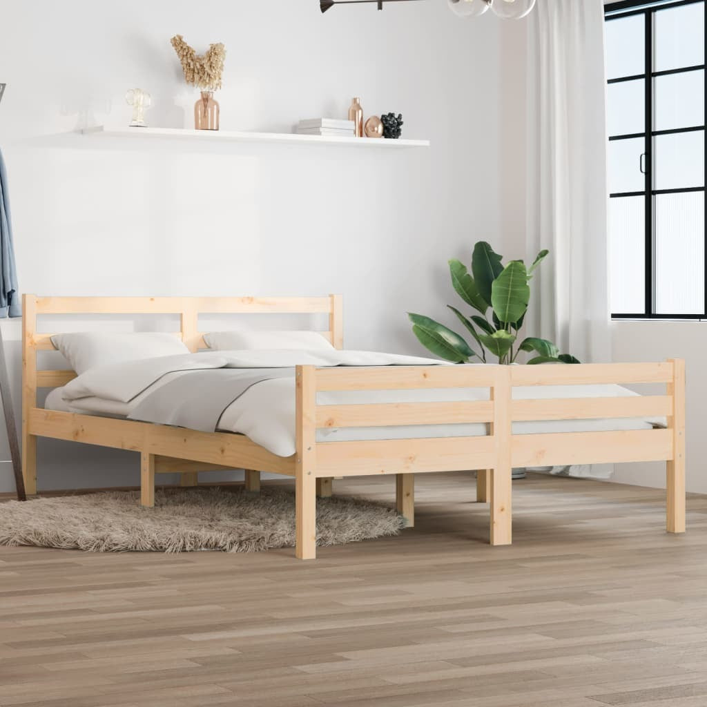 Bed Frame Solid Wood 135x190 cm 4FT6 Double