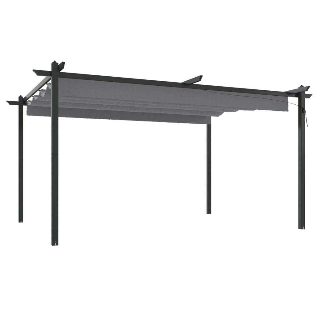 Garden Gazebo with Retractable Roof 4x3 m Anthracite