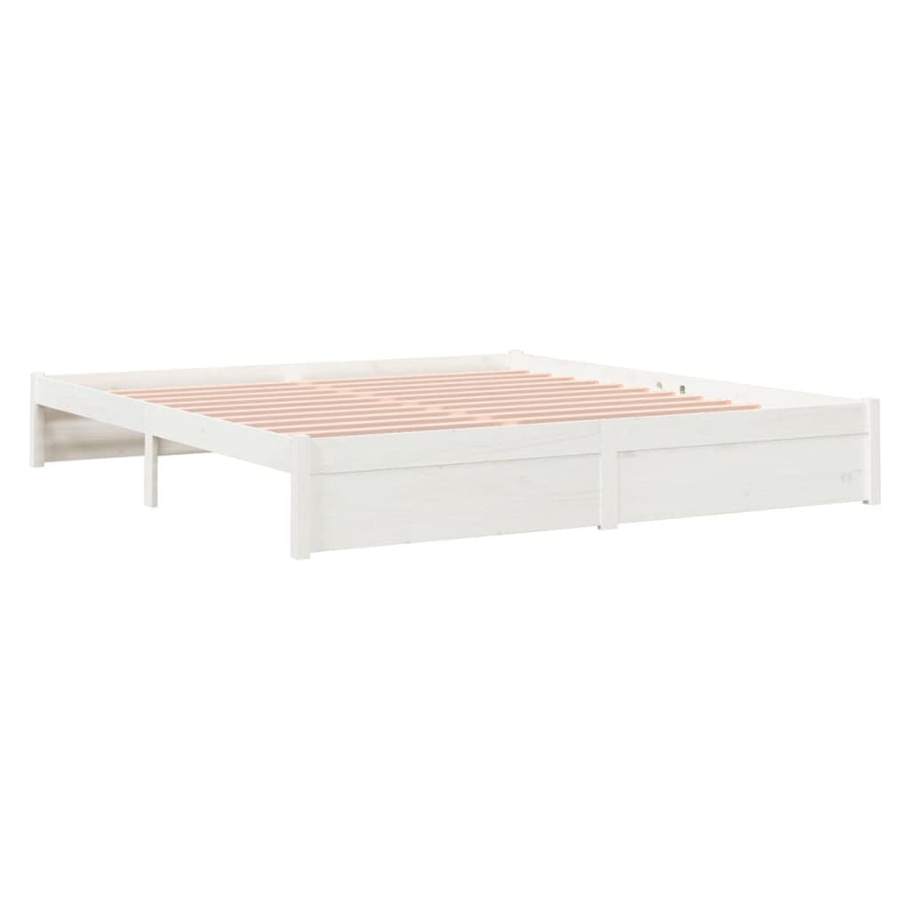 Bed Frame White Solid Wood 180x200 cm 6FT Super King