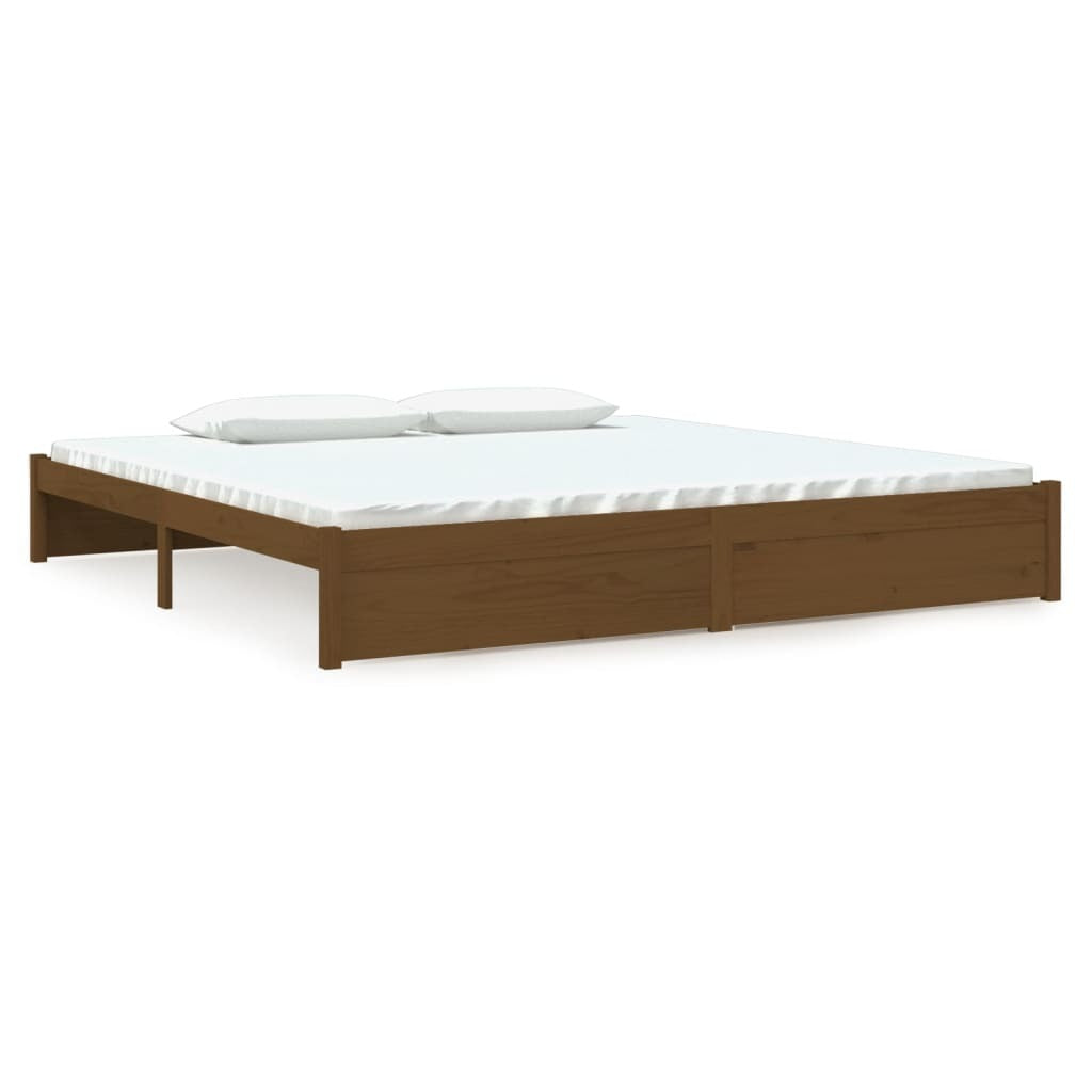 Bed Frame Honey Brown Solid Wood 200x200 cm