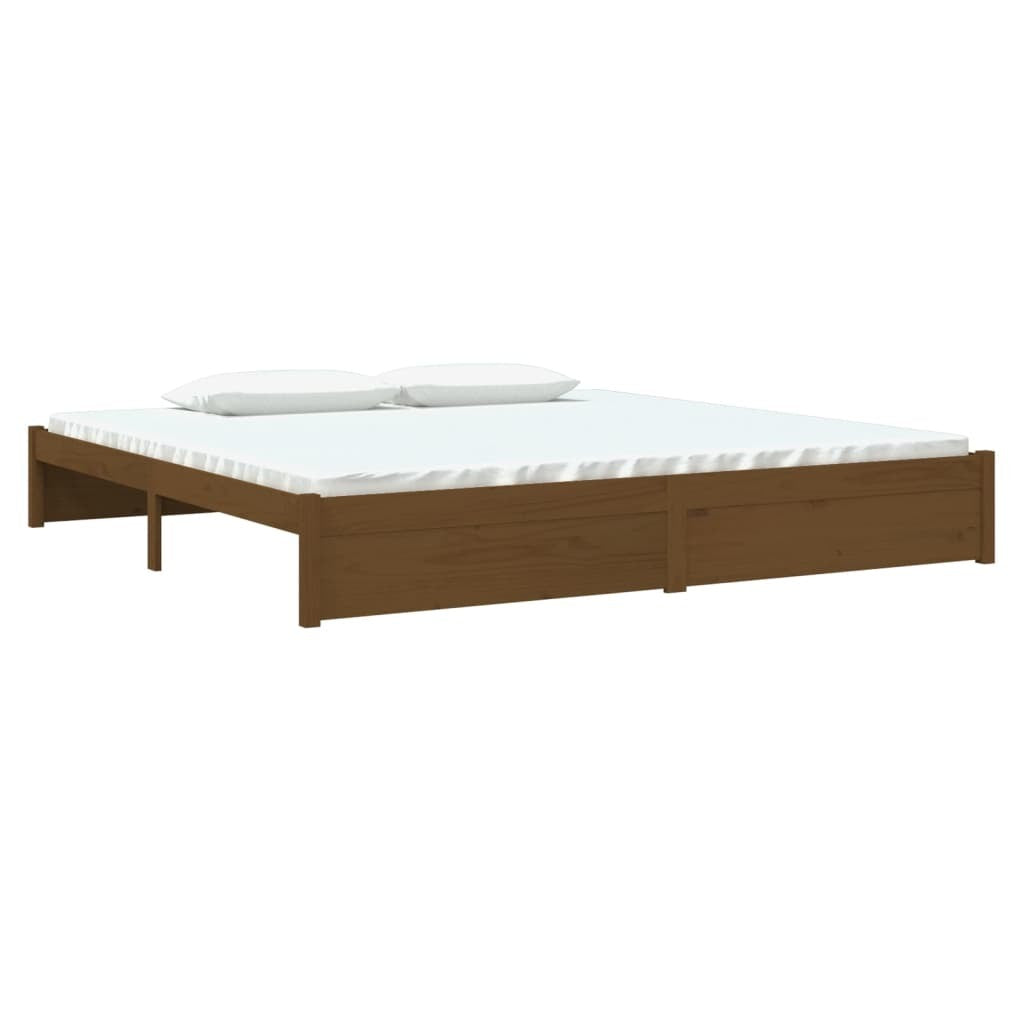 Bed Frame Honey Brown Solid Wood 200x200 cm