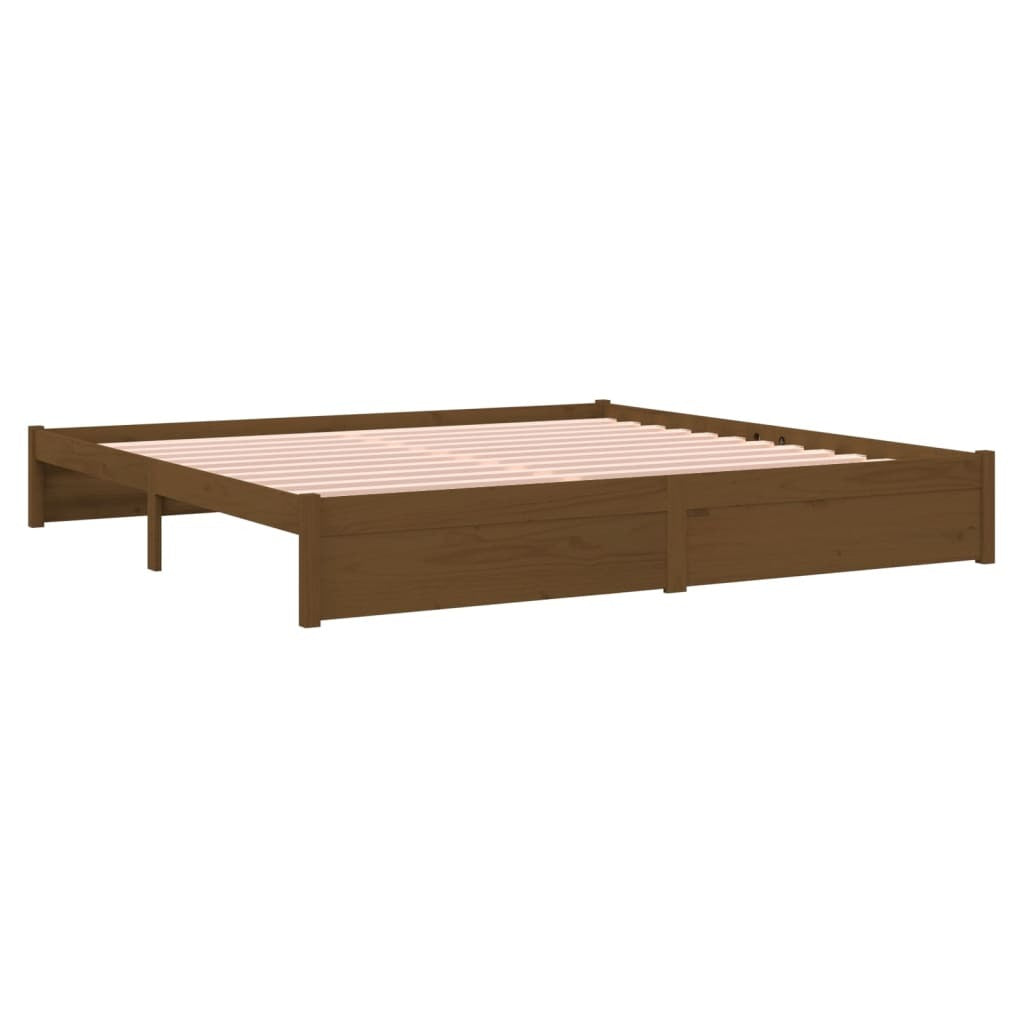 Bed Frame Honey Brown Solid Wood 200x200 cm