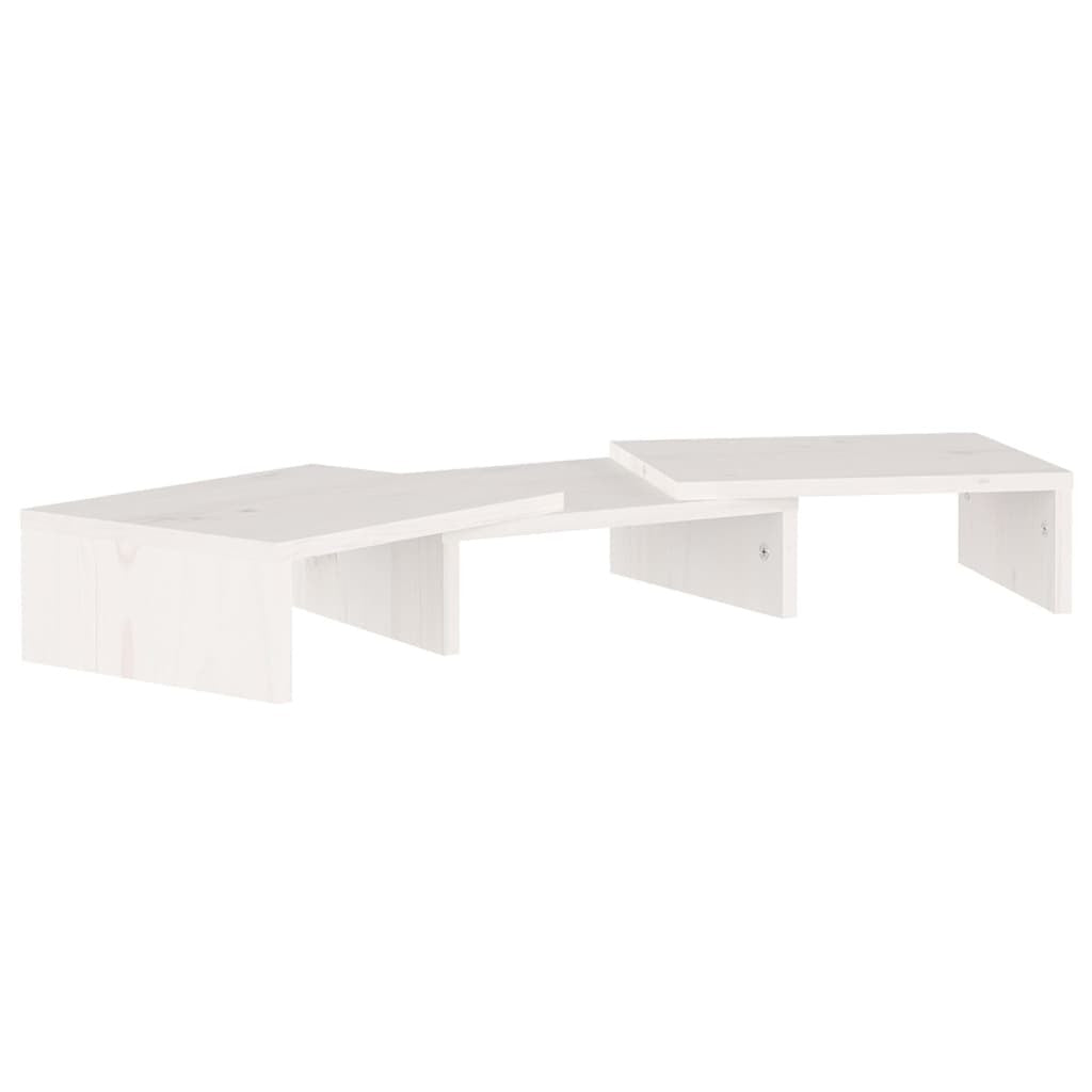 Monitor Stand White 60x24x10.5 cm Solid Wood Pine