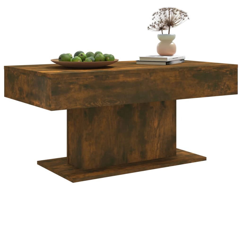 Coffee Table Smoked Oak 96x50x45 cm Engineered Wood
