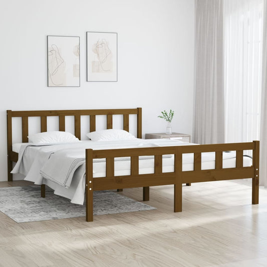 Bed Frame Honey Brown Solid Wood 120x200 cm