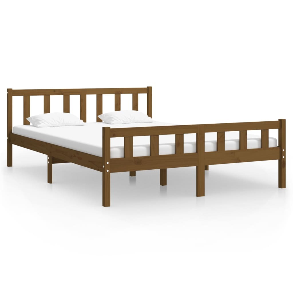 Bed Frame Honey Brown Solid Wood 120x200 cm
