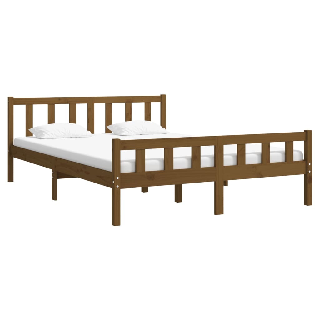 Bed Frame Honey Brown Solid Wood 120x200 cm