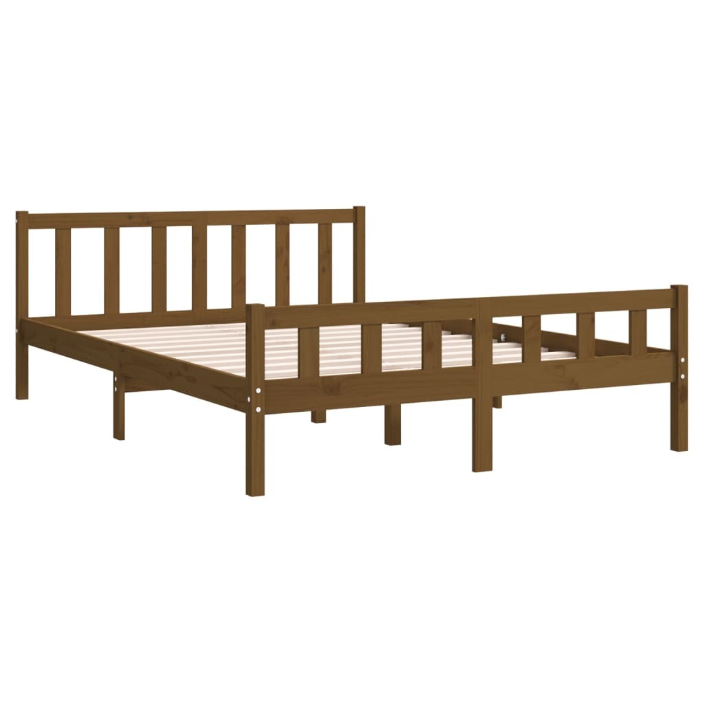 Bed Frame Honey Brown Solid Wood 120x200 cm