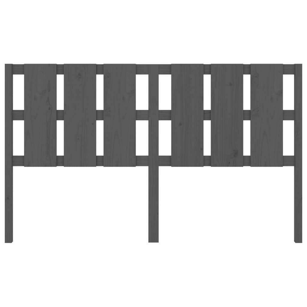 Bed Headboard Grey 185.5x4x100 cm Solid Wood Pine