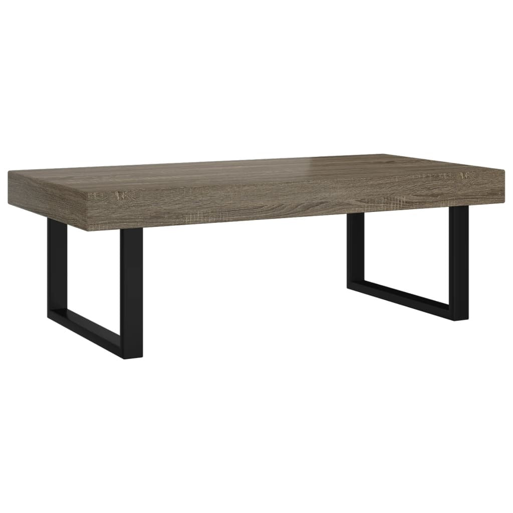 Coffee Table Grey and Black 120x60x40 cm MDF and Iron