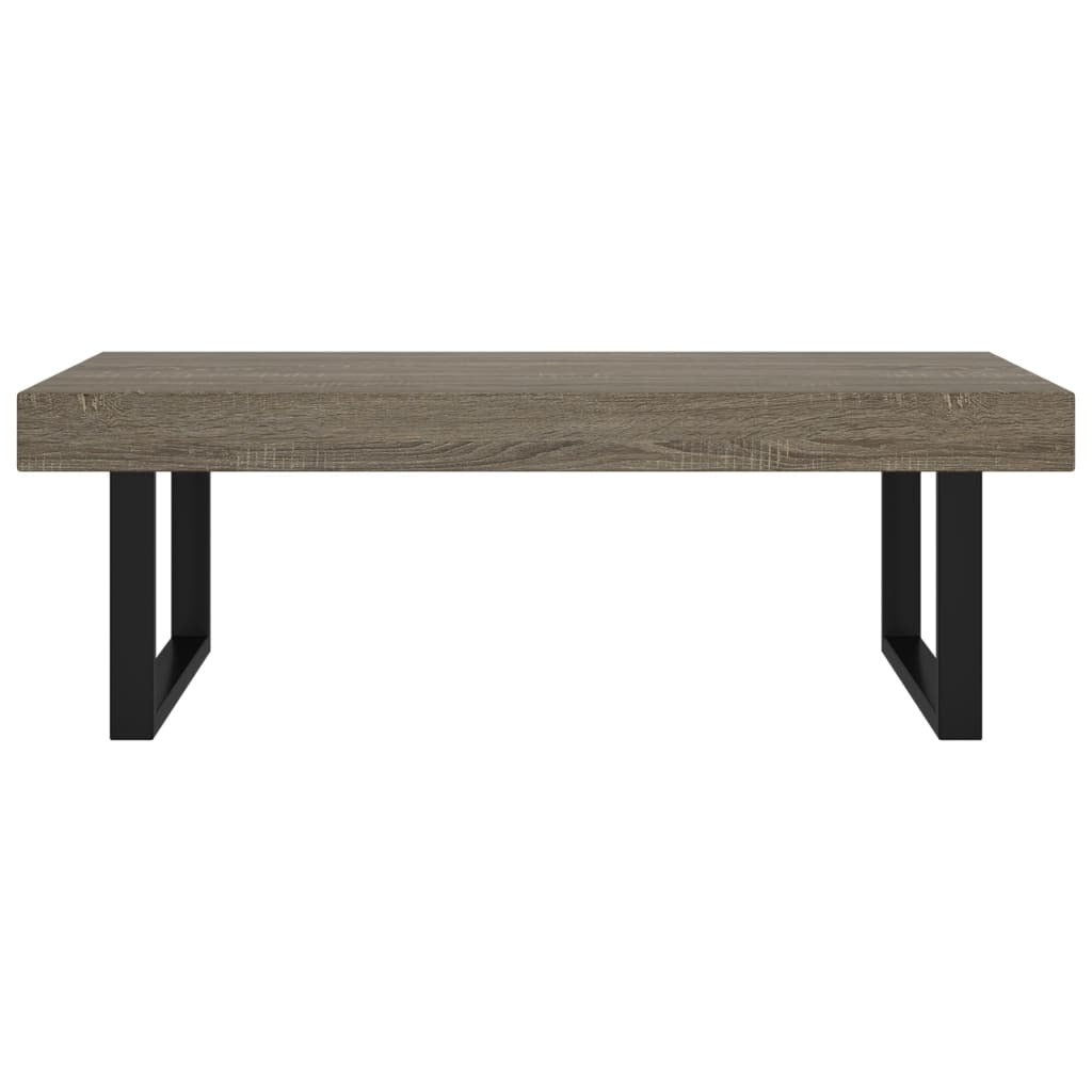 Coffee Table Grey and Black 120x60x40 cm MDF and Iron