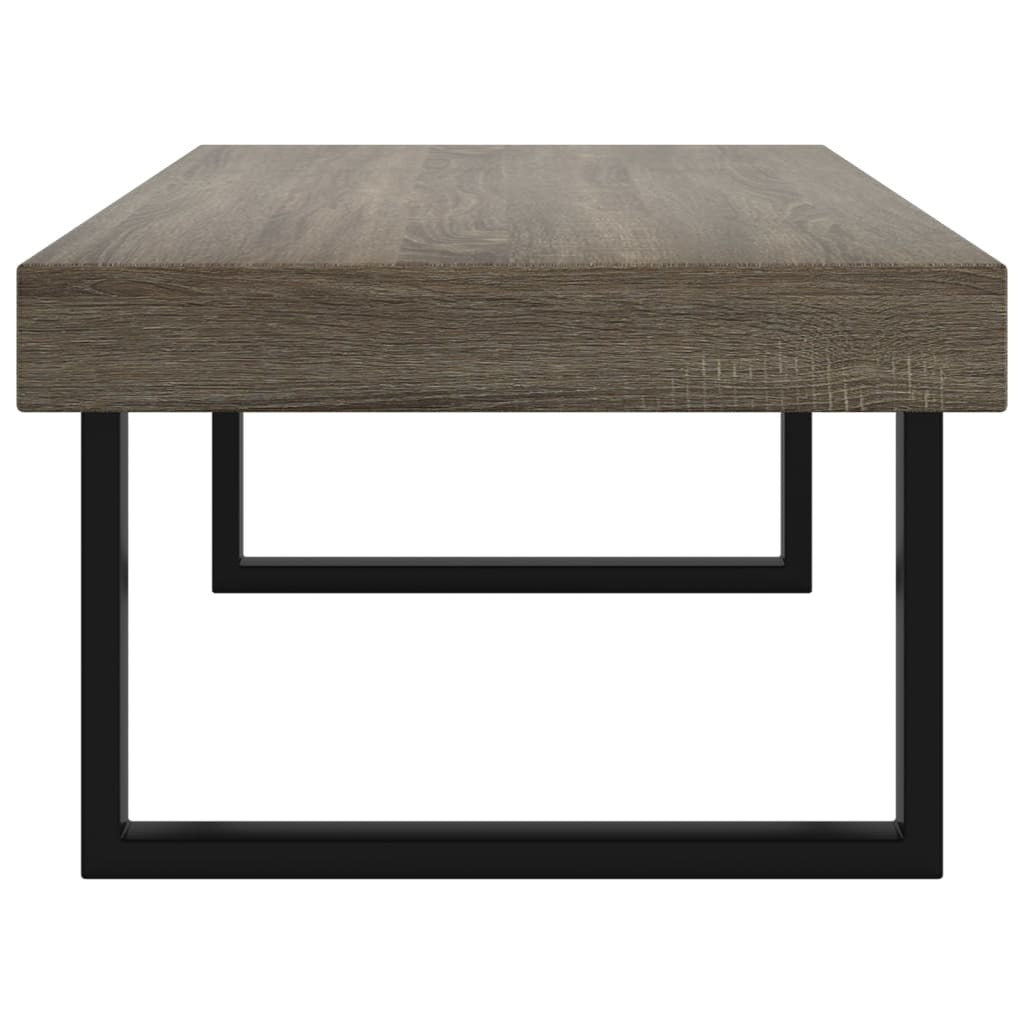 Coffee Table Grey and Black 120x60x40 cm MDF and Iron