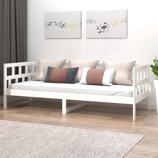 Day Bed White Solid Wood Pine 80x200 cm
