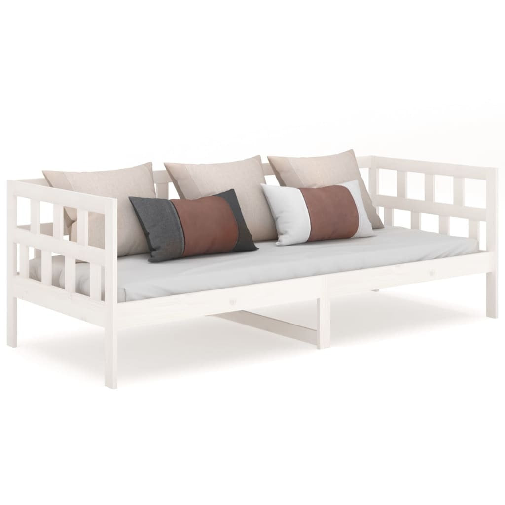 Day Bed White Solid Wood Pine 80x200 cm