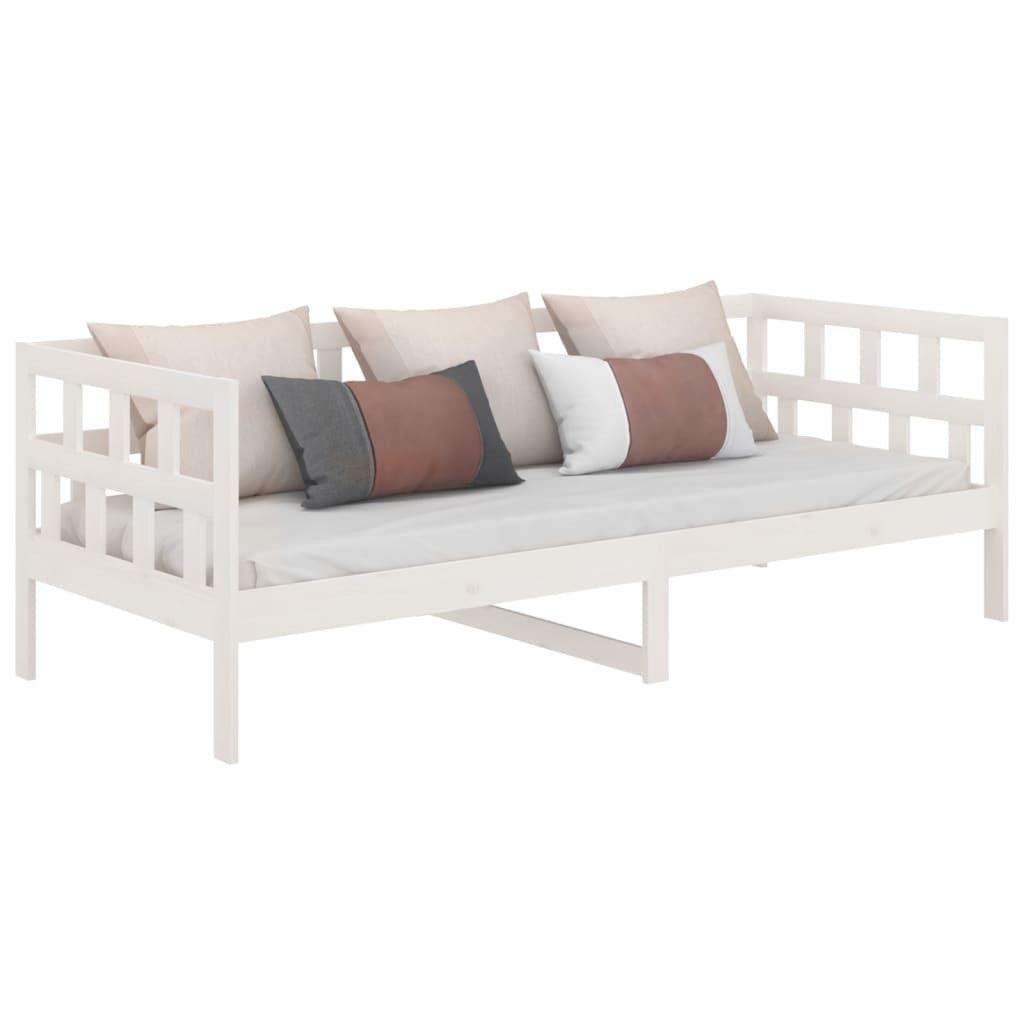 Day Bed White Solid Wood Pine 80x200 cm