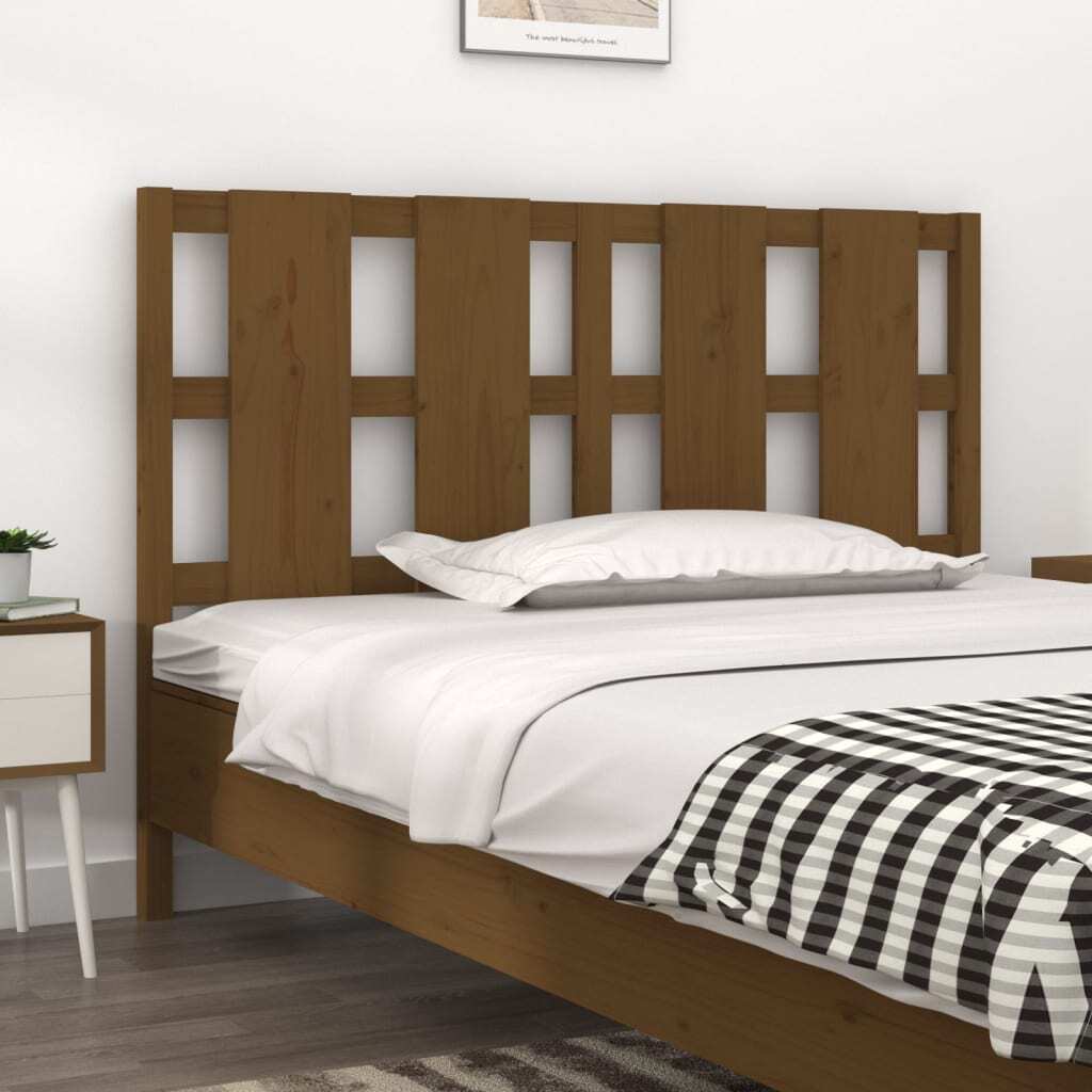 Bed Headboard Honey Brown 145.5x4x100 cm Solid Wood Pine