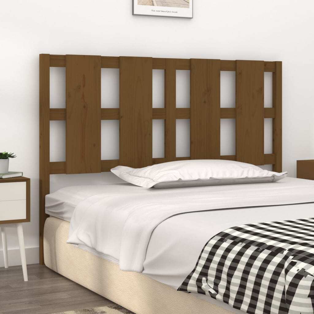 Bed Headboard Honey Brown 145.5x4x100 cm Solid Wood Pine