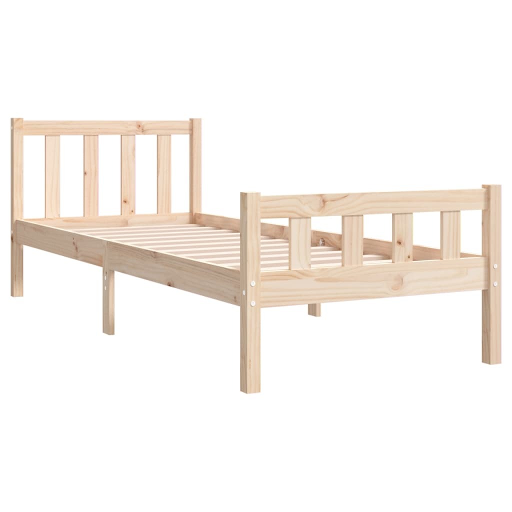 Bed Frame Solid Wood 90x190 cm Single