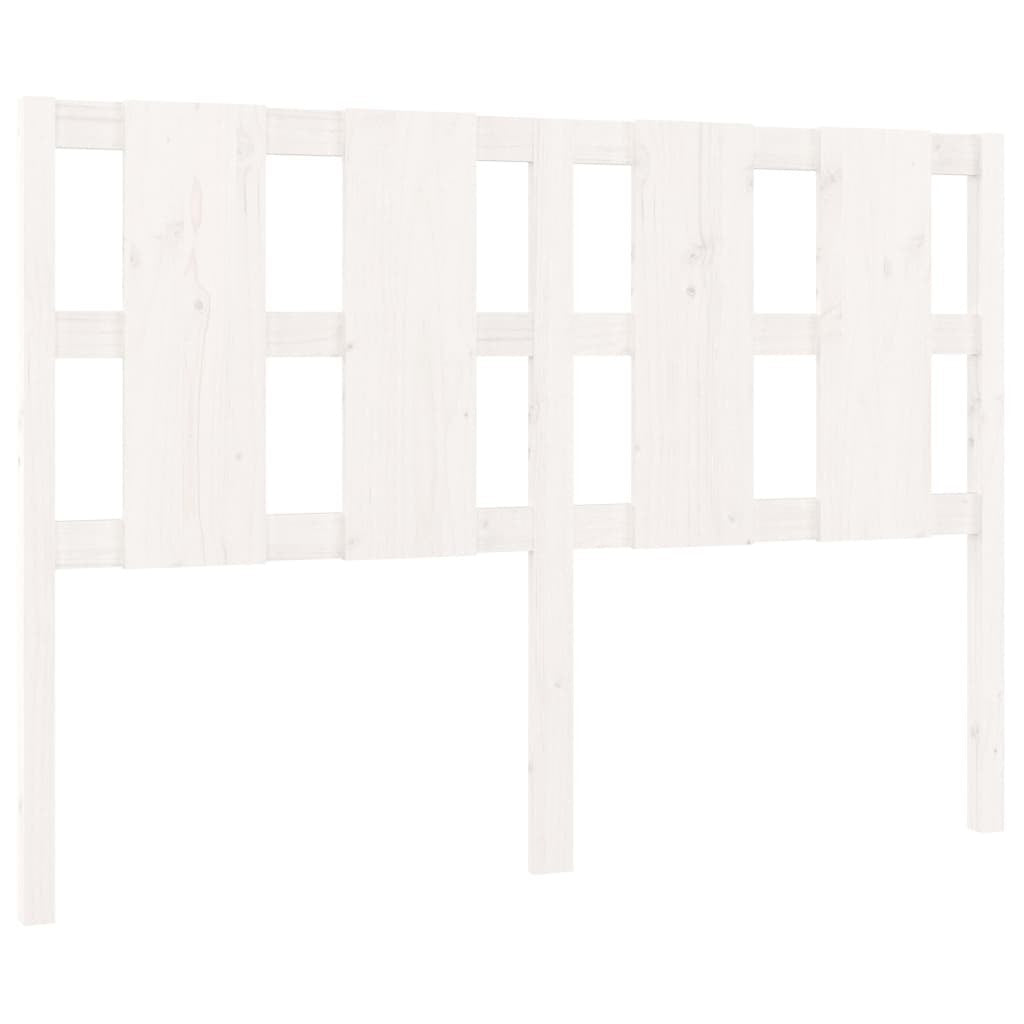 Bed Headboard White 125.5x4x100 cm Solid Wood Pine