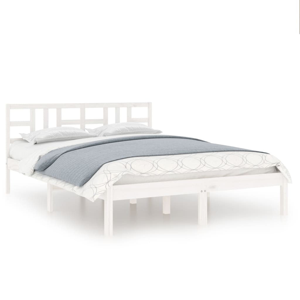 Bed Frame White Solid Wood 120x200 cm