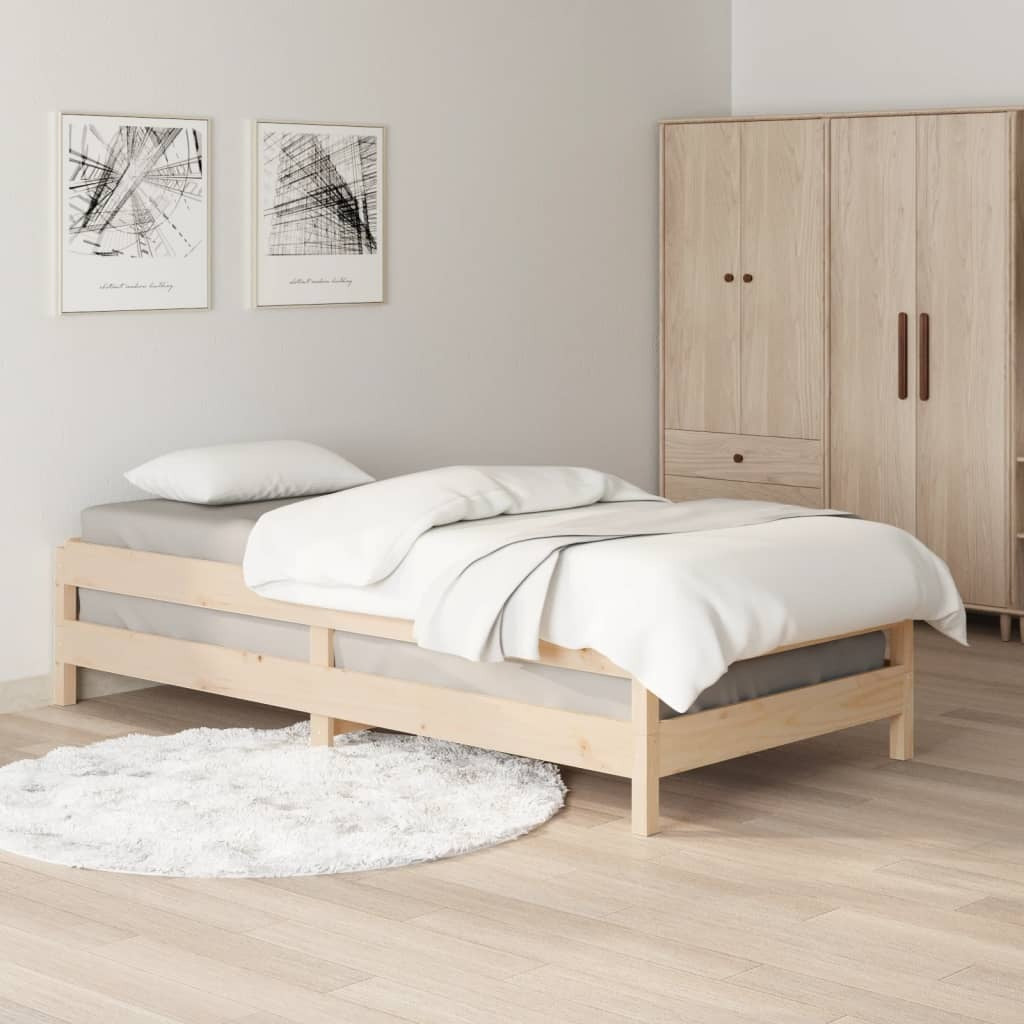 Stack Bed 75x190 cm Solid Wood Pine