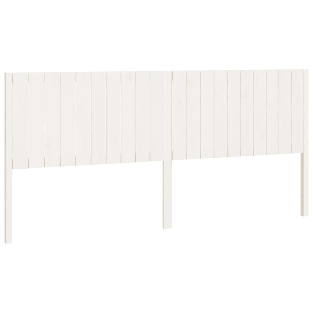Bed Headboard White 205.5x4x100 cm Solid Wood Pine