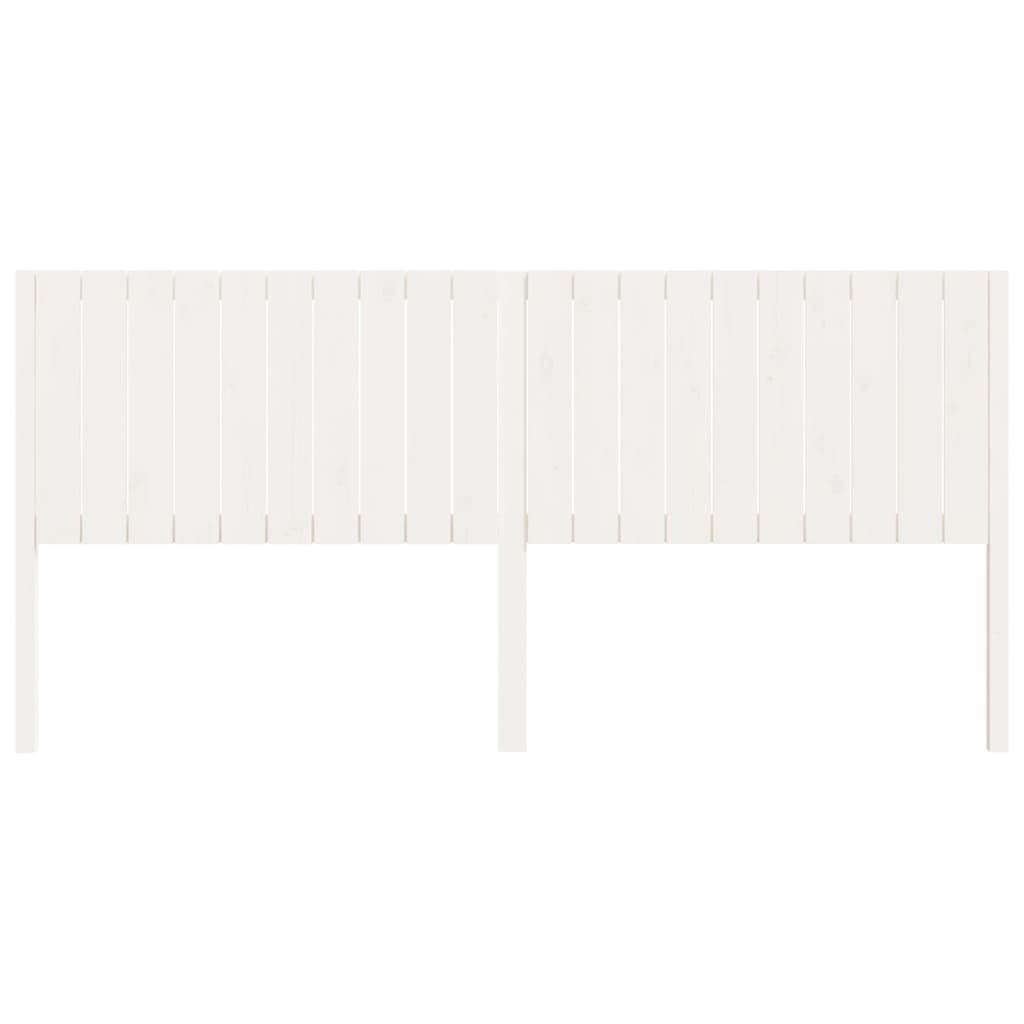 Bed Headboard White 205.5x4x100 cm Solid Wood Pine