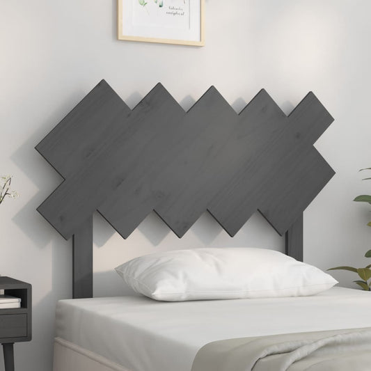 Bed Headboard Grey 104x3x80.5 cm Solid Wood Pine
