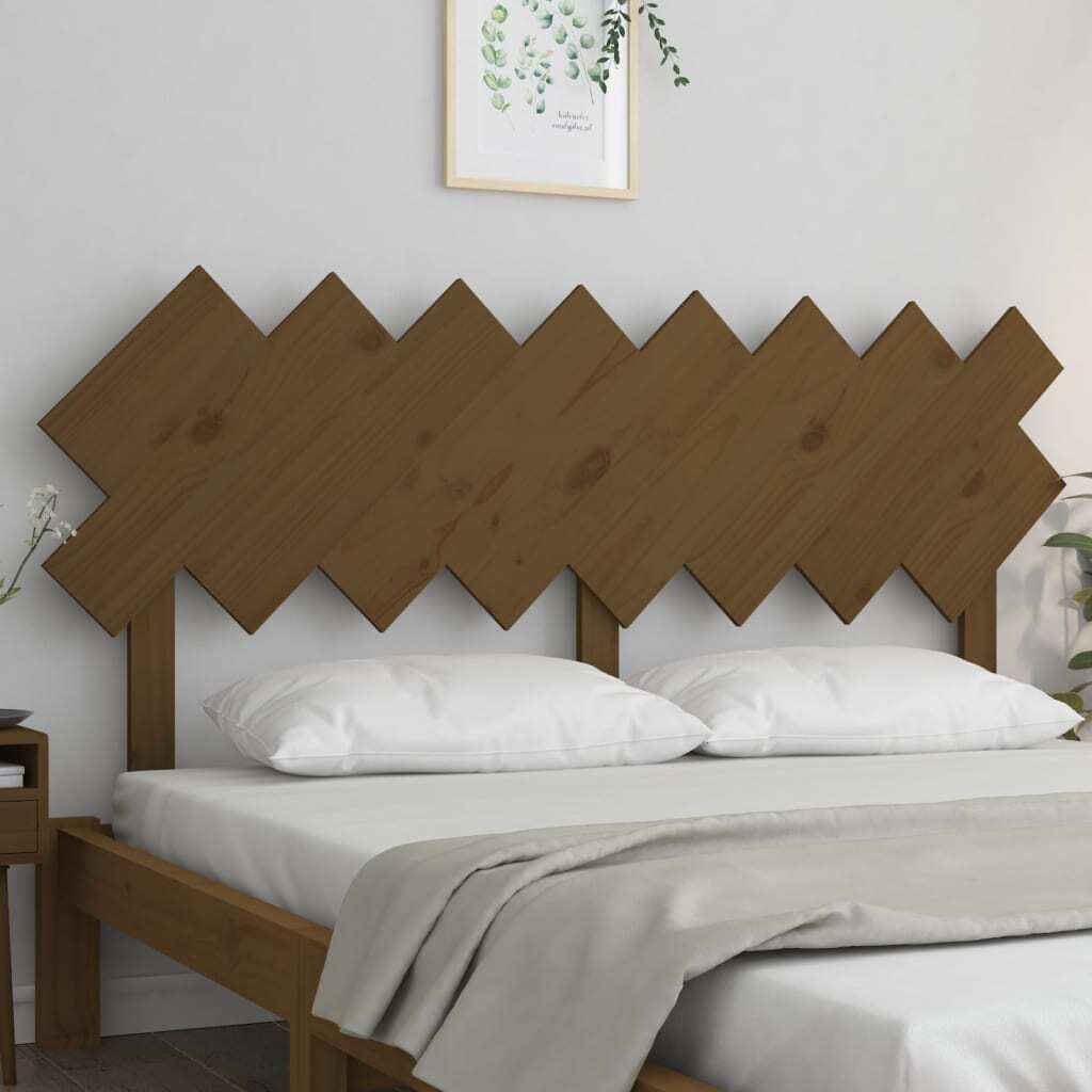 Bed Headboard Honey Brown 159.5x3x80.5 cm Solid Wood Pine