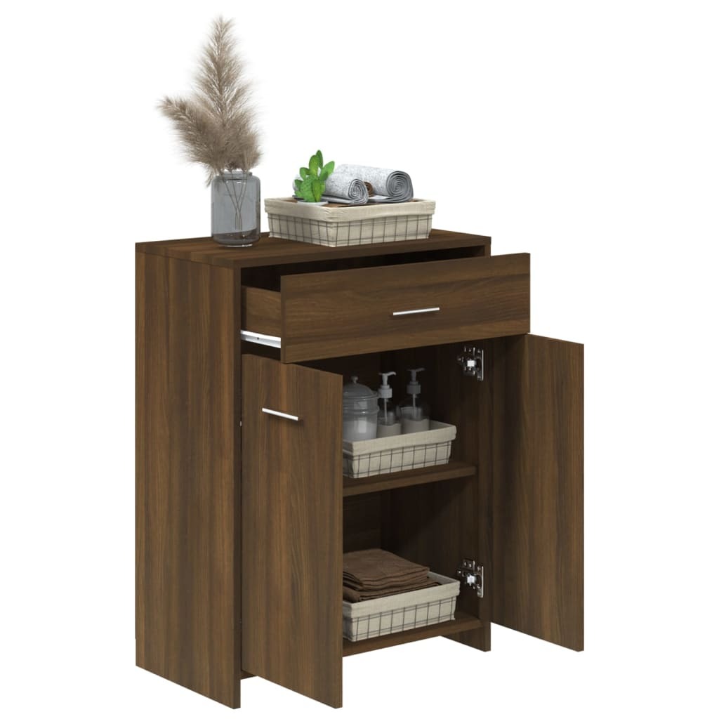 Bathroom Cabinet Brown Oak 60x33x80 cm Engineered Wood
